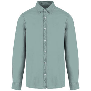 Chemise coton twill H | Chemise publicitaire Washed Jade Green 1