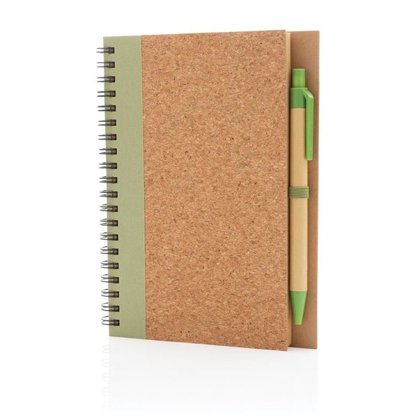 Cahier liège et stylo | Cahier publicitaire Green