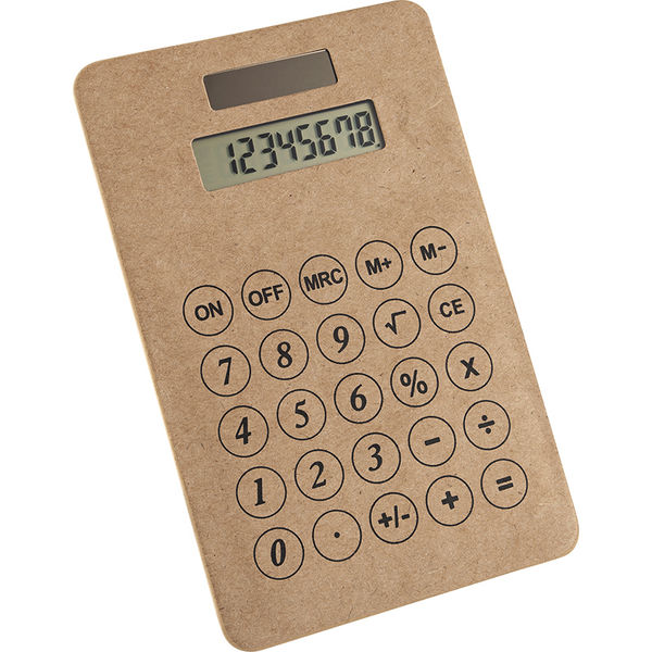 Calculatrice recyclé | Calculatrice publicitaire Brun