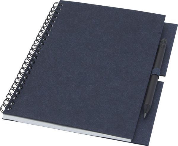 Carnet crayon Luciano | Carnet à spirales personnalisé Bleu foncé