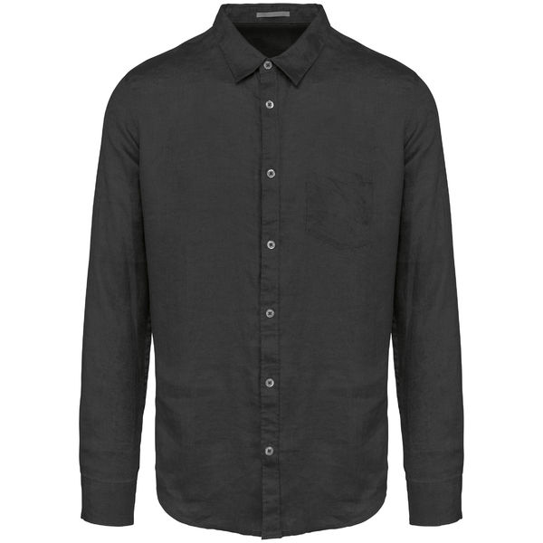 Chemise en lin H | Chemise personnalisée Anthracite Grey