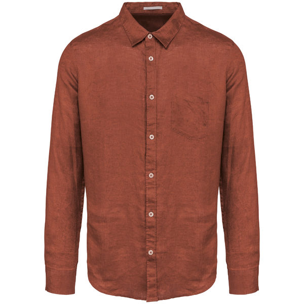 Chemise en lin H | Chemise personnalisée Burnt Brick