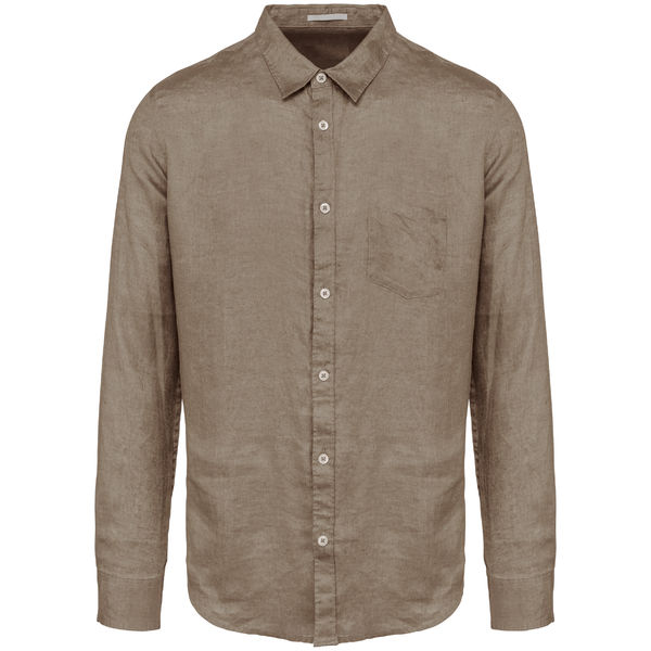 Chemise en lin H | Chemise personnalisée Cream Coffee