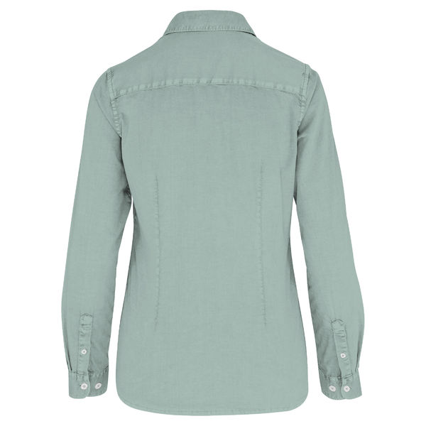 Chemise coton twill F | Chemise publicitaire Washed Jade Green