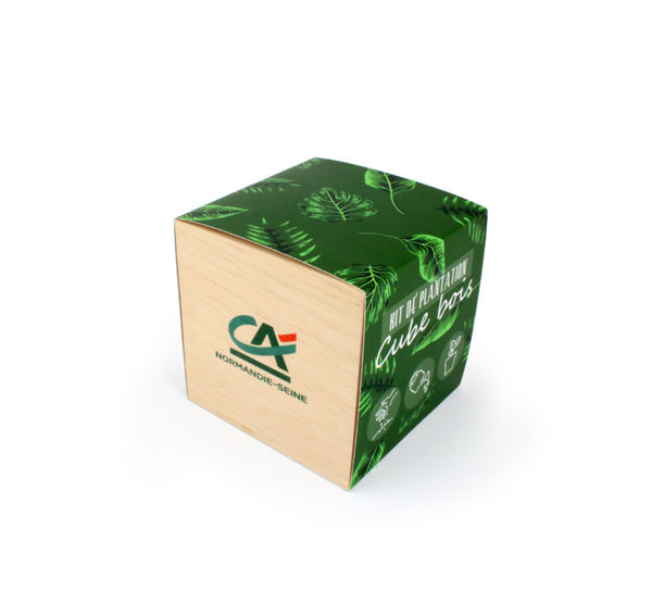 Cube bois graines | Cube bois graines personnalisé 13