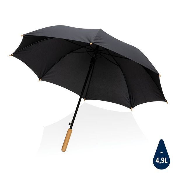 Parapluie rPTET bambou | Parapluie personnalisé Black