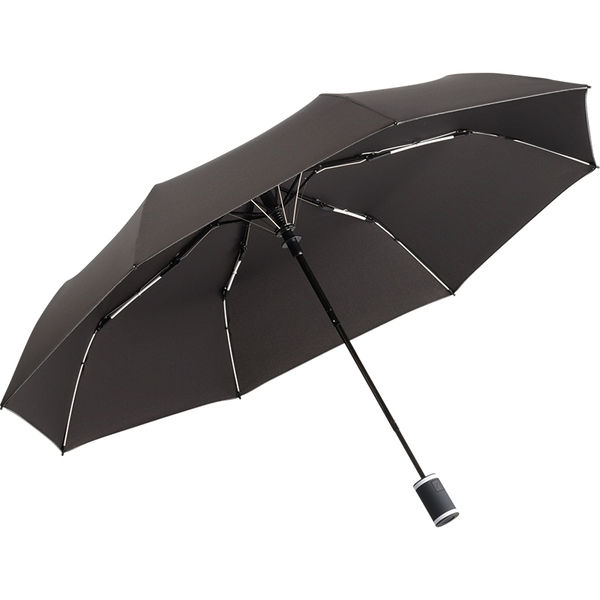Parapluie poche rPET | Parapluie de poche personnalisé Noir Blanc