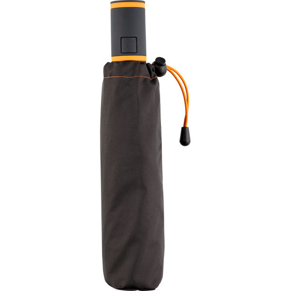 Parapluie poche rPET | Parapluie de poche personnalisé Noir Orange