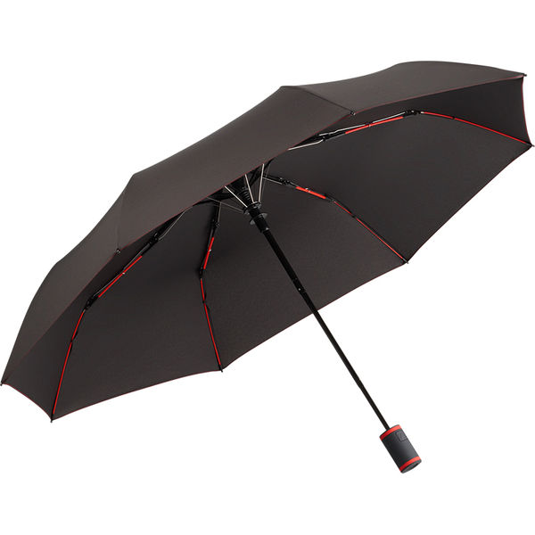 Parapluie poche rPET | Parapluie de poche personnalisé Noir Rouge