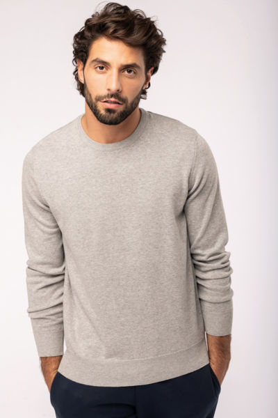 Pull col rond coton bio H | Polo personnalisé Cool Blue