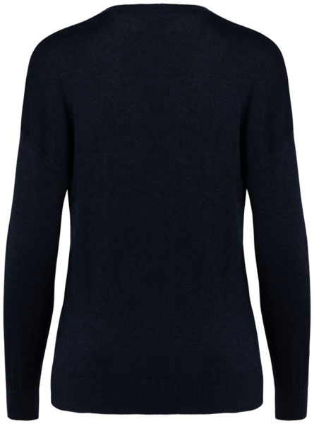 Pull V Lyocell F | Pull publicitaire Navy Blue