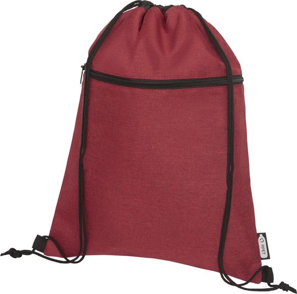 Sac cordon Ross | Sac avec cordon personnalisable Rouge foncé chiné