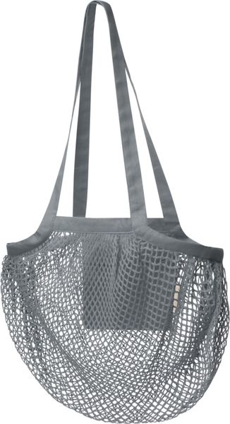 Sac coton maille bio | Sac shopping publicitaire Gris