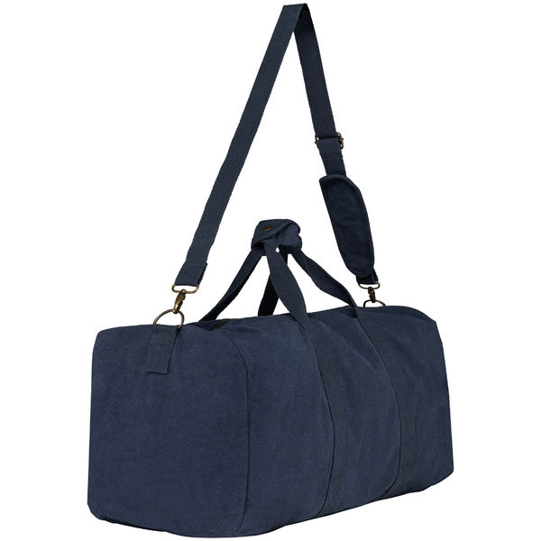 Sac voyage vintage | Sac de voyage publicitaire Washed navy blue