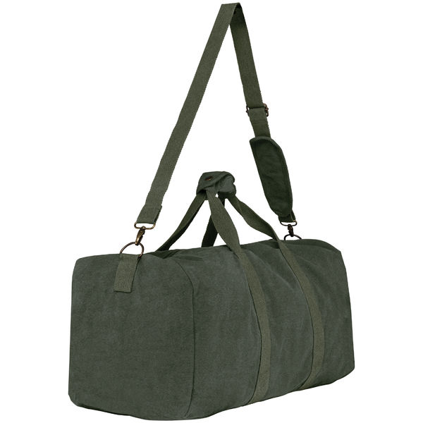 Sac voyage vintage | Sac de voyage publicitaire Washed Organic Khaki