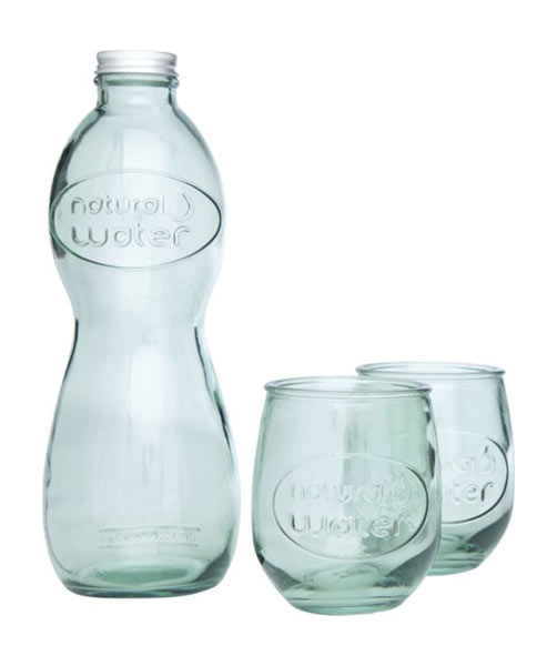 Set en verre recyclé Brisa | Set de 3 pièces publicitaire TR CLEAR 2