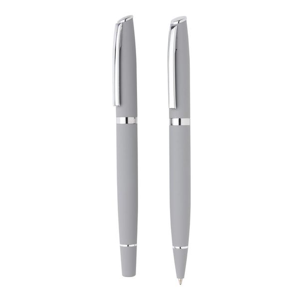 Set stylo Deluxe | Set stylo publicitaire Grey