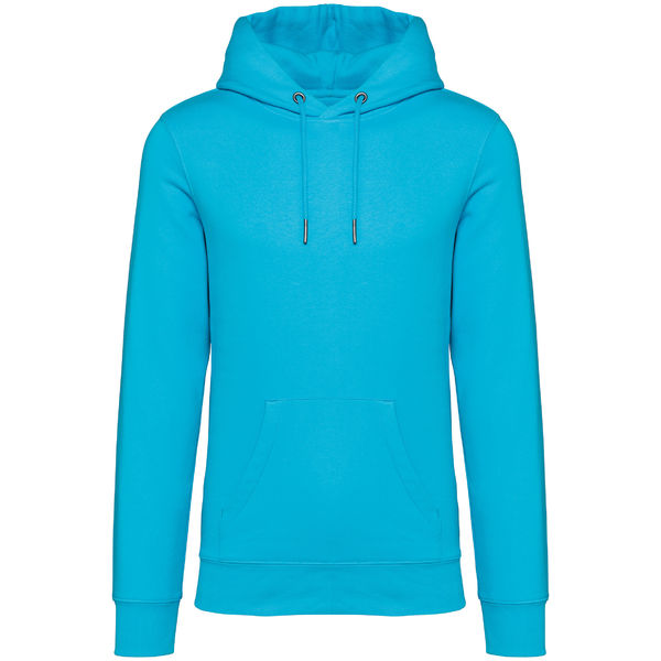 Sweat capuche écolo | Sweat à capuche publicitaire Light turquoise  2