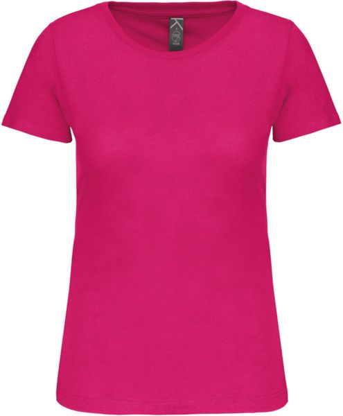 T-shirt col rond bio F | T-shirt publicitaire Fuchsia