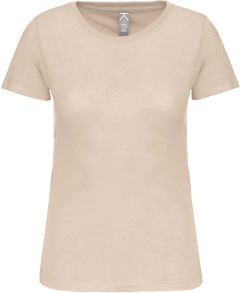 T-shirt col rond bio F | T-shirt publicitaire Light sand