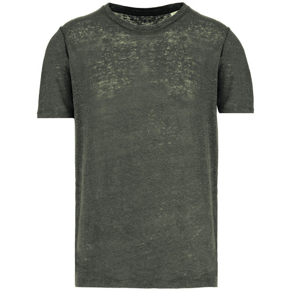 T-shirt lin col rond H | T-shirt publicitaire Organic khaki 2