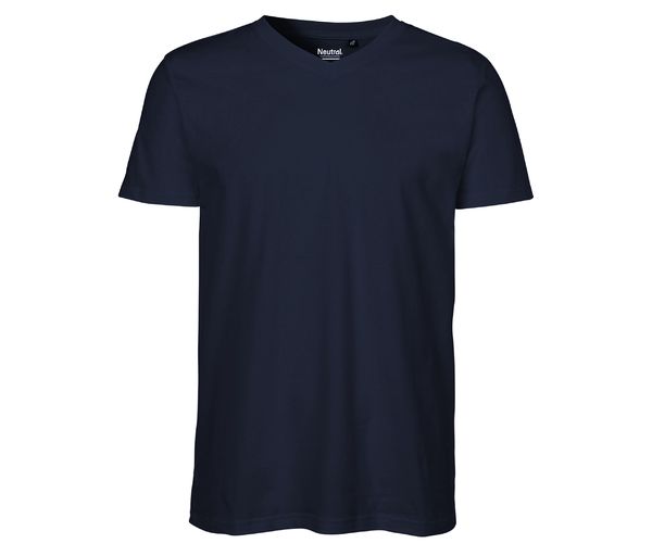 T-shirt col v coton bio H | T-shirt publicitaire Navy