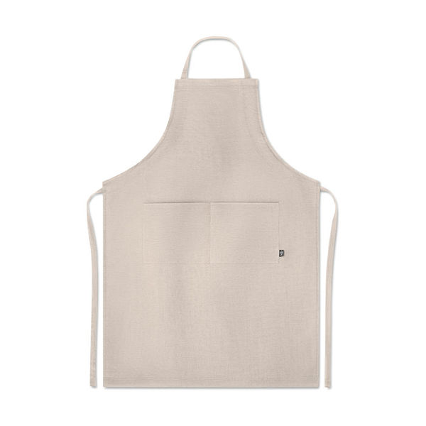 Tablier ajustable 2 poches | Tablier de cuisine personnalisé Beige