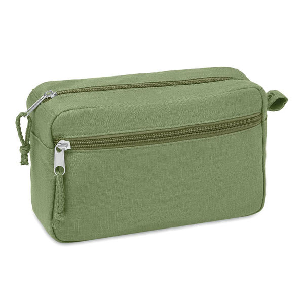 Trousse chanvre | Trousse de toilette personnalisée Green