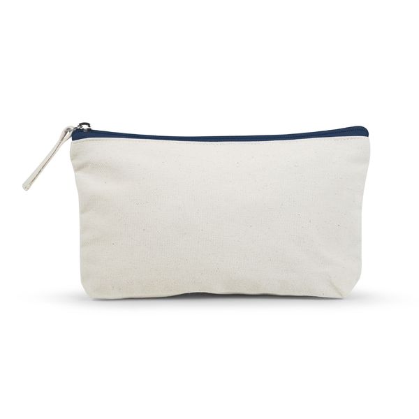 Trousse en coton bio | Trousse de voyage publicitaire Bleu marine