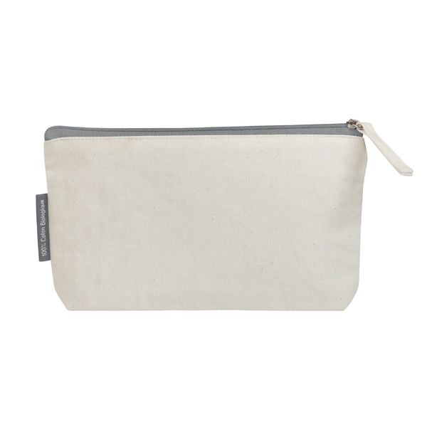 Trousse en coton bio | Trousse de voyage publicitaire Gris