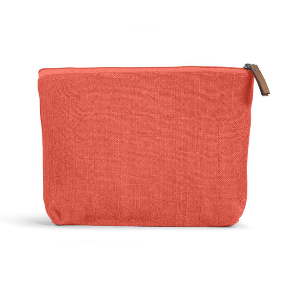 Trousse en jute | Trousse de voyage publicitaire Orange