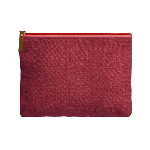 Trousse en jute | Trousse de voyage publicitaire Rouge