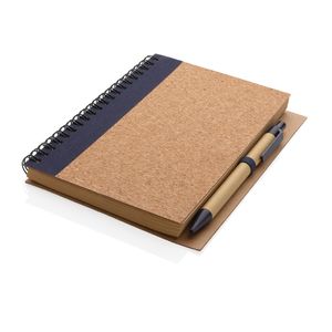 Cahier liège et stylo | Cahier publicitaire Blue 1