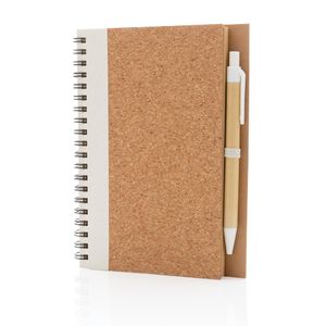 Cahier liège et stylo | Cahier publicitaire White