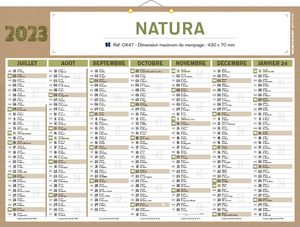 Calendrier Natura | Calendrier bancaire personnalisé 1