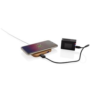 Chargeur sans fil bambou | Chargeur sans fil publicitaire Brown 2