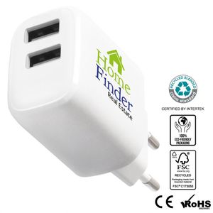 Chargeur 2 ports USB recyclé | Chargeur personnalisé 1