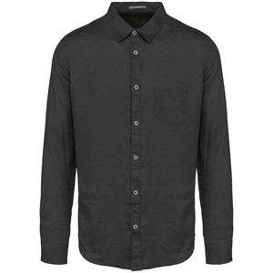 Chemise en lin H | Chemise personnalisée Anthracite Grey