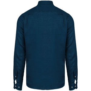 Chemise en lin H | Chemise personnalisée Peacock blue 3