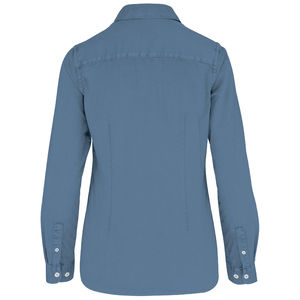 Chemise coton twill F | Chemise publicitaire Washed Cool Blue 2