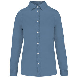 Chemise coton twill F | Chemise publicitaire Washed Cool Blue 4