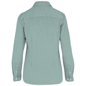 Chemise coton twill F | Chemise publicitaire Washed Jade Green 2