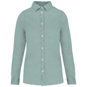 Chemise coton twill F | Chemise publicitaire Washed Jade Green 4