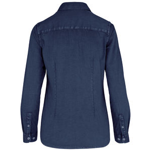 Chemise coton twill F | Chemise publicitaire Washed navy  2