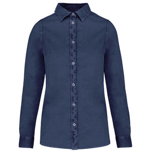 Chemise coton twill F | Chemise publicitaire Washed navy  4