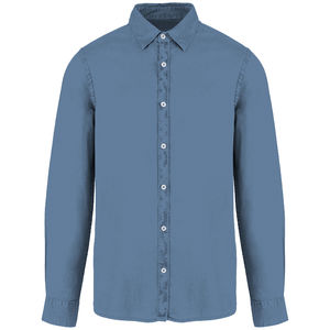 Chemise coton twill H | Chemise publicitaire Washed Cool Blue 1