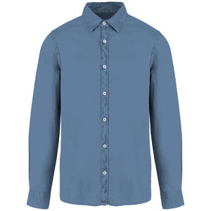 Chemise coton twill H | Chemise publicitaire Washed Cool Blue 2