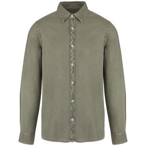 Chemise coton twill H | Chemise publicitaire Washed Pale Khaki 2