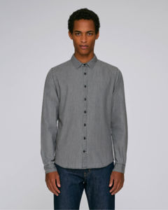 Chemise denim bio | Chemise publicitaire Mid Grey Denim