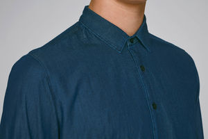 Chemise denim bio | Chemise publicitaire Mid Indigo Denim 1